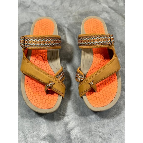 BareTraps Womens sandals 10M brown cushion shoes small wedge - Picture 2 of 16